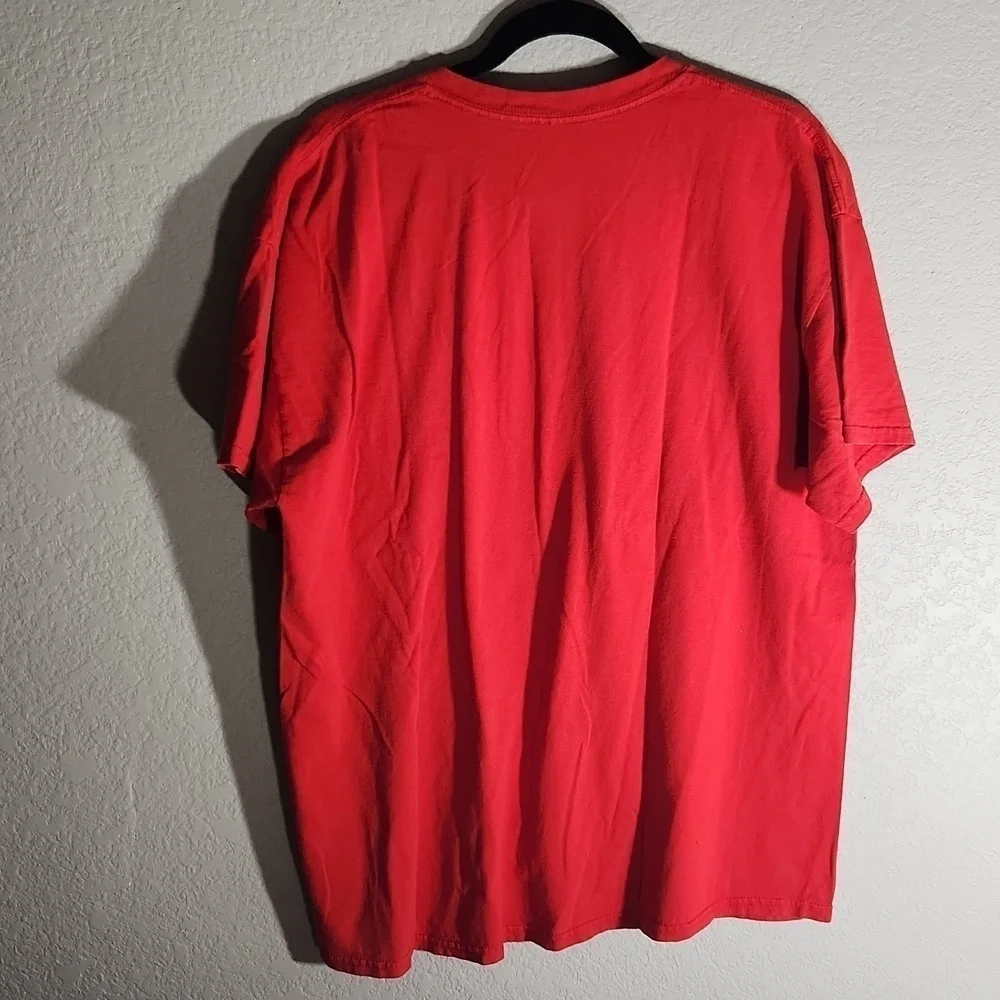 Squareroot Shirt Red tshirt fits a size L - XL NO inside tag see measurements